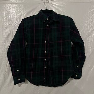 Ralph Lauren Green Plaid Button Down Shirt Size Medium (12/14)